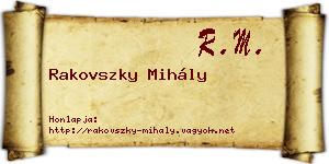 Rakovszky Mihály névjegykártya