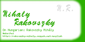 mihaly rakovszky business card